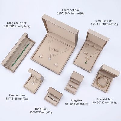 OEM Grain Textured Noble Luxury PU Leather Jewelry Box Case Για συσκευασία αποθήκευσης
