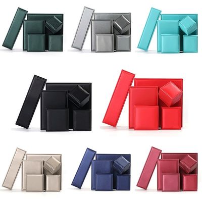OEM Grain Textured Noble Luxury PU Leather Jewelry Box Case Για συσκευασία αποθήκευσης
