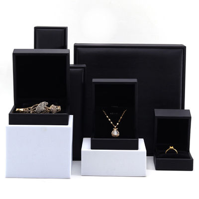 OEM Grain Textured Noble Luxury PU Leather Jewelry Box Case Για συσκευασία αποθήκευσης