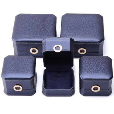 11*11*6cm δερμάτινο κοσμήματα κιβώτιο Hanhong τετράγωνο περιδέραιο δαχτυλίδι κιβώτιο με μέταλλο μπλε πολυτελή