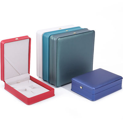 Αγορά Ορθογώνιο χειροποίητο Hanhong Custom Logo Box Crown Design πολυτελές PU δερμάτινο κουτί περιδέραιο δαχτυλίδι κοσμήματα online manufacture