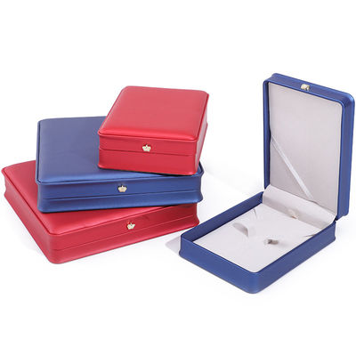 Ορθογώνιο χειροποίητο Hanhong Custom Logo Box Crown Design πολυτελές PU δερμάτινο κουτί περιδέραιο δαχτυλίδι κοσμήματα