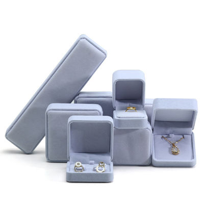 Αγορά Λευκό βελούδο Custom jewelry packaging box for necklace stud earrings βραχιόλι και δαχτυλίδι online manufacture