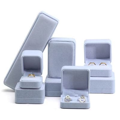 Λευκό βελούδο Custom jewelry packaging box for necklace stud earrings βραχιόλι και δαχτυλίδι