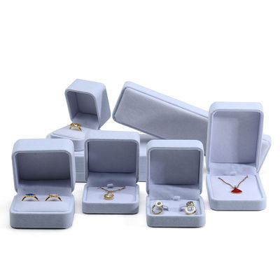 Λευκό βελούδο Custom jewelry packaging box for necklace stud earrings βραχιόλι και δαχτυλίδι