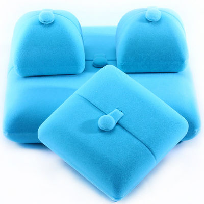 Sky Blue Velvet Hanhong Custom Logo Κοσμήματα Συσκευαστικό κουτί για βραχιόλι σκουλαρίκια δώρο