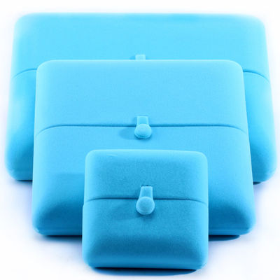 Sky Blue Velvet Hanhong Custom Logo Κοσμήματα Συσκευαστικό κουτί για βραχιόλι σκουλαρίκια δώρο