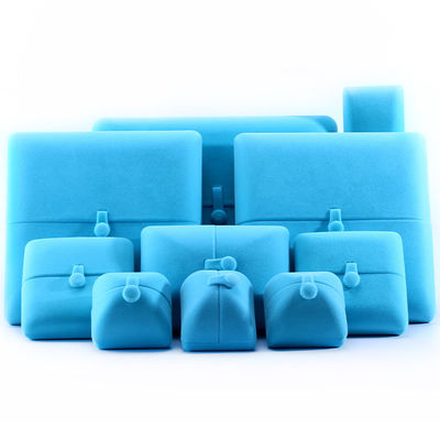 Sky Blue Velvet Hanhong Custom Logo Κοσμήματα Συσκευαστικό κουτί για βραχιόλι σκουλαρίκια δώρο
