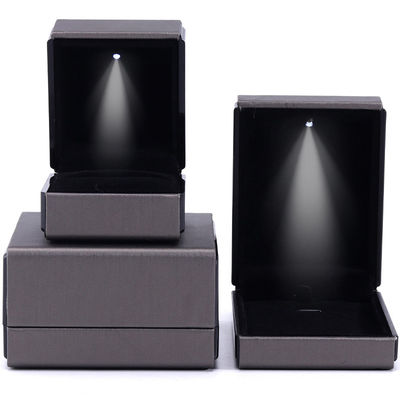 Hanhong Custom Logo LED Light Κοσμήματα Συσκευαστικό κουτί σε γκρι για βραχιόλι περιδέραιο και δαχτυλίδι