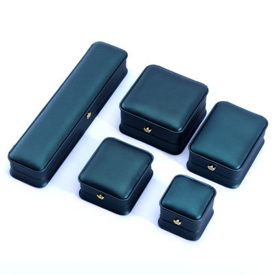 Green Crown Design Luxury PU δερμάτινο κοσμήματα κουτί για βραχιόλι περιδέραιο δαχτυλίδι και πράσινο