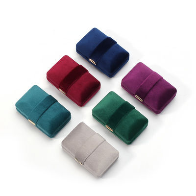 Προσαρμοσμένο λογότυπο Luxury Purple Velvet Κοσμήματα κουτί για σκουλαρίκια βραχιόλι περιδέραιο δαχτυλίδι