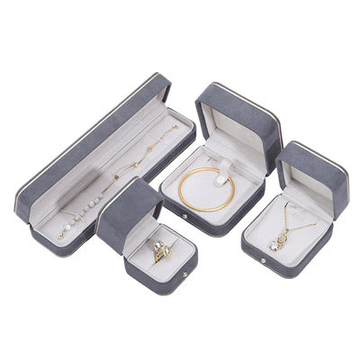Αγορά Ετικέτα Hot Stamping Hanhong Gray Custom Jewelry Box για περιδέραια βραχιόλι περιδέραια online manufacture