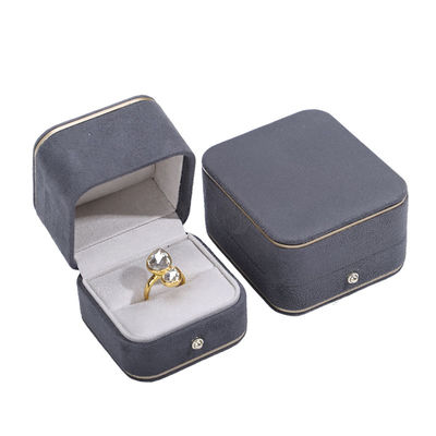 Ετικέτα Hot Stamping Hanhong Gray Custom Jewelry Box για περιδέραια βραχιόλι περιδέραια
