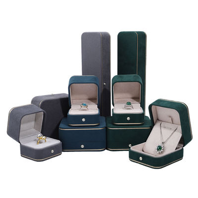 Ετικέτα Hot Stamping Hanhong Gray Custom Jewelry Box για περιδέραια βραχιόλι περιδέραια