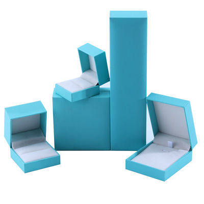 Χειροποίητο οικολογικό κουτί κοσμημάτων από χαρτόνι γαλάζιο του ουρανού, προσαρμόσιμο κουτί κοσμημάτων