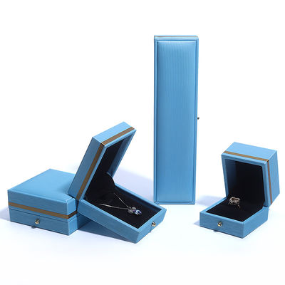 Hanhong Custom Blue Leather Jewelry Box για δαχτυλίδι περιδέραιο βραχιόλι γάμο Επικοινωνήστε μαζί μας