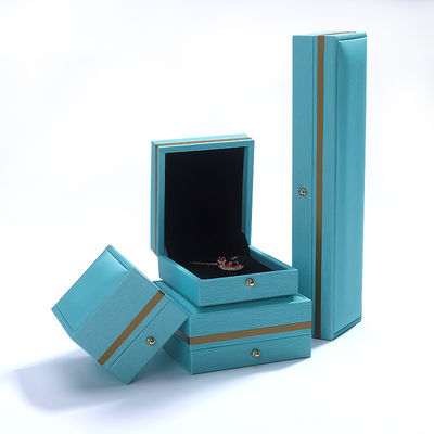 Hanhong Custom Blue Leather Jewelry Box για δαχτυλίδι περιδέραιο βραχιόλι γάμο Επικοινωνήστε μαζί μας