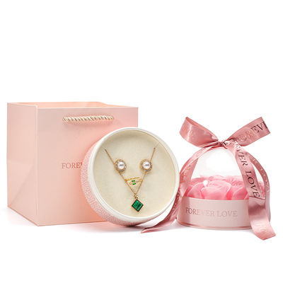 OEM λογότυπο Στρογγυλό Αποθήκευση Rose Flower κοσμήματα κουτί για γάμο γενέθλια παράνυμφες δώρο