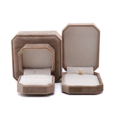 Προσαρμοσμένο Οκτάγωνο Σχήμα Khaki Flannelette Κοσμήματα Πακέτο για περιδέραιο βραχιόλι δαχτυλίδι