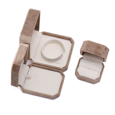 Προσαρμοσμένο Οκτάγωνο Σχήμα Khaki Flannelette Κοσμήματα Πακέτο για περιδέραιο βραχιόλι δαχτυλίδι