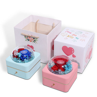 Προσαρμοσμένο μέγεθος πολυτελές στρογγυλό λουλούδι κοσμήματα κουτί συσκευασία δαχτυλίδι κουτί συρτάρι