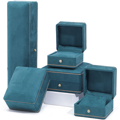OEM ODM Luxury Jewelry Box Custom υψηλής ποιότητας Blue Velvet Jewelry Box με λογότυπο