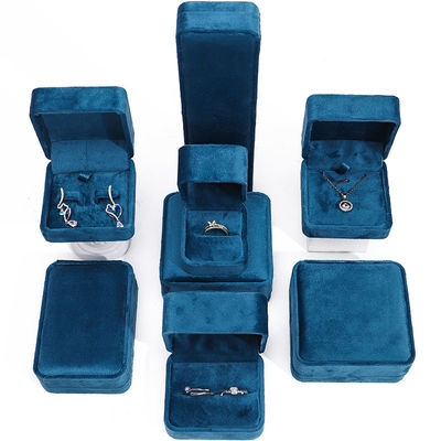 Λούξυ Κοσμήματα Box premium Blue Velvet Κοσμήματα Box για βραχιόλι δαχτυλίδι σκουλαρίκι