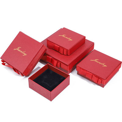 Καπάκι και βάση κοσμήματα Κουτί προσαρμόσιμο οικολογικά φιλικό χαρτί κόκκινο Κουτί κοσμημάτων