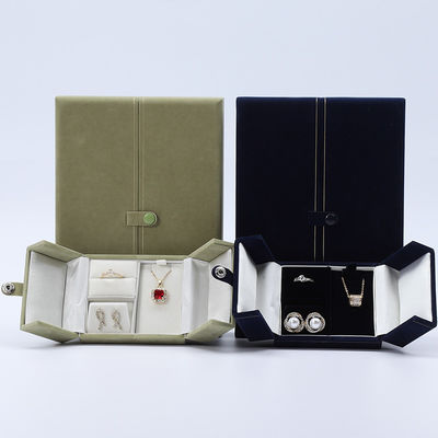 Πολυλειτουργία Custom Branded Velvet Jewellery Case Packaging με κλείσιμο με κουμπί
