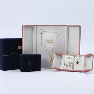 Πολυλειτουργία Custom Branded Velvet Jewellery Case Packaging με κλείσιμο με κουμπί