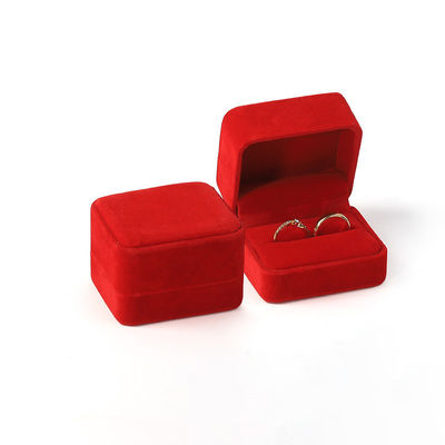 τετράγωνο σκούρο πράσινο Βελούδινο Κόσμημα συσκευασία δαχτυλιδιού γάμου αναδιπλούμενο Κουτί Κοσμημάτων