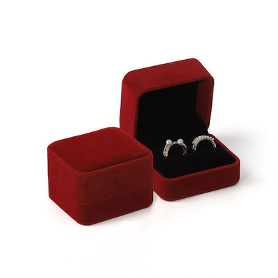 κόκκινο φως πράσινο βελούδο κοσμήματα δαχτυλίδι γάμου συσκευασία flip κοσμήματα κουτί