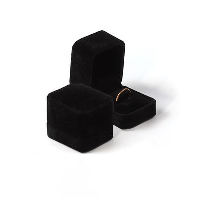 Προσαρμοσμένο Custom Black Velvet Wedding Ring Box Διπλό Περιβαλλοντικά φιλικό