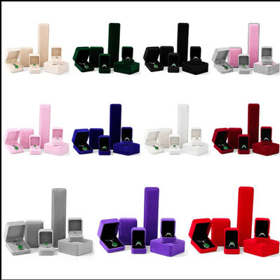 μαύρο τετράγωνο βελούδι κοσμήματα δαχτυλίδι γάμου συσκευασία κοσμήματα κουτί