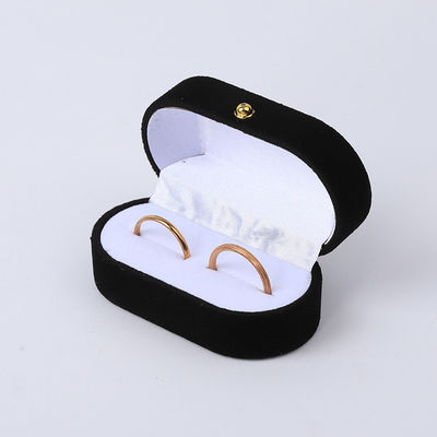 Προσαρμοσμένο Custom Black Velvet Κοσμήματα Συσκευή Γάμος αρραβωνιασμός Διπλό δαχτυλίδι Luxury Κοσμήματα Box
