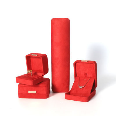 Χιγκαντ άκρη πολυτελή κόκκινο φρανέλ βελούδι κοσμήματα Κουτί για βραχιόλι περιδέραιο δαχτυλίδι σκουλαρίκι