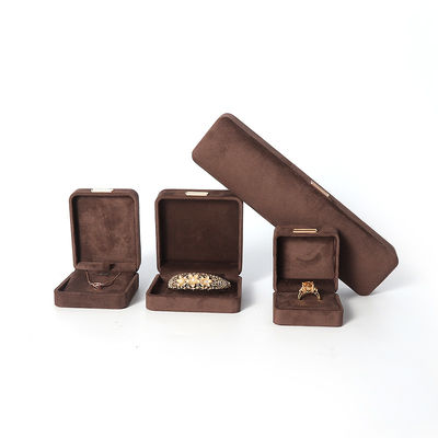 Οκτάγωνο στρατό καφέ βελούδο κοσμήματα κουτί προσαρμόσιμο flip κοσμήματα κουτί με χρυσό πακέτο