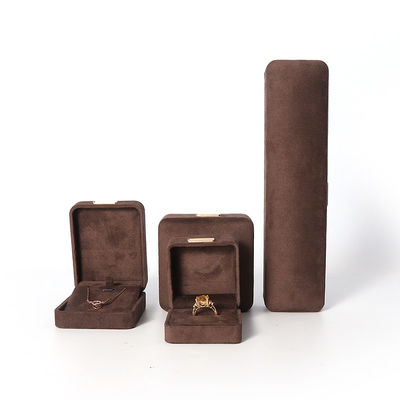 Οκτάγωνο στρατό καφέ βελούδο κοσμήματα κουτί προσαρμόσιμο flip κοσμήματα κουτί με χρυσό πακέτο