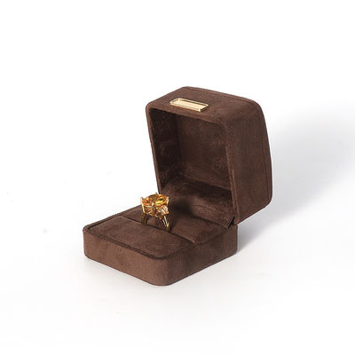Οκτάγωνο στρατό καφέ βελούδο κοσμήματα κουτί προσαρμόσιμο flip κοσμήματα κουτί με χρυσό πακέτο