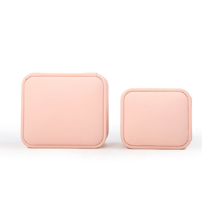 Τετράγωνο ροζ βελούδινη κοσμήματα δαχτυλίδι γάμου Κουτί προσαρμόσιμο κοσμήματα