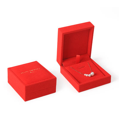 high end velvet square red jewelry box for bracelet Necklace ring packaging