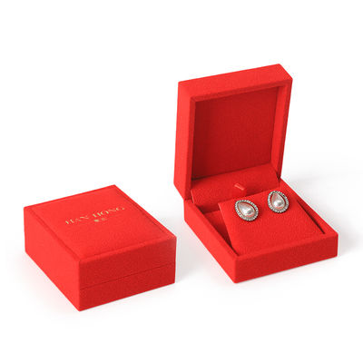 high end velvet square red jewelry box for bracelet Necklace ring packaging