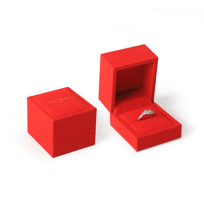 high end velvet square red jewelry box for bracelet Necklace ring packaging