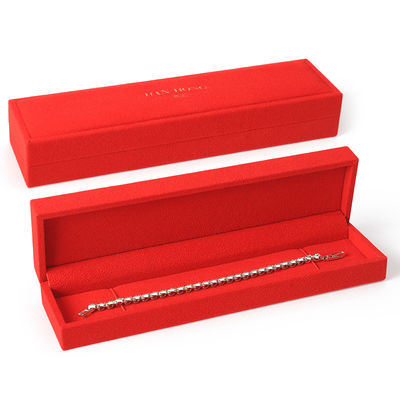 high end velvet square red jewelry box for bracelet Necklace ring packaging