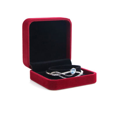 OEM ODM υψηλού επιπέδου βελούδινη κοσμήματα κουτί πολυτελή προσαρμόσιμο λογότυπο Κόκκινο βελούδινο κοσμήματα κουτί