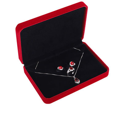 OEM ODM υψηλού επιπέδου βελούδινη κοσμήματα κουτί πολυτελή προσαρμόσιμο λογότυπο Κόκκινο βελούδινο κοσμήματα κουτί