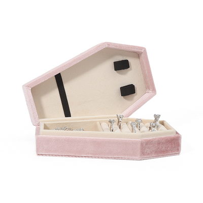 Προσαρμοσμένος οργανωτής Αποθήκευση ροζ βελούδι Κοσμήματα Ταξιδιωτικό κουτί OEM Χριστουγεννιάτικα κοσμήματα κουτί δώρο