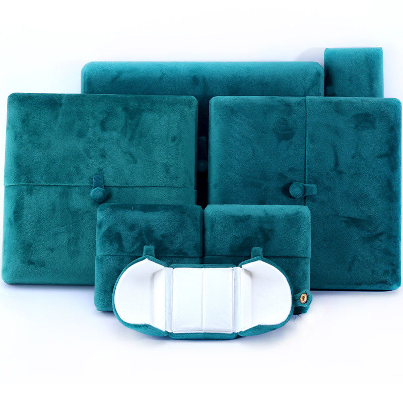 10*10*3cm Custom Logo Luxury Jewelry Box για πράσινο βελούδο βραχιόλι σκουλαρίκια συσκευασία