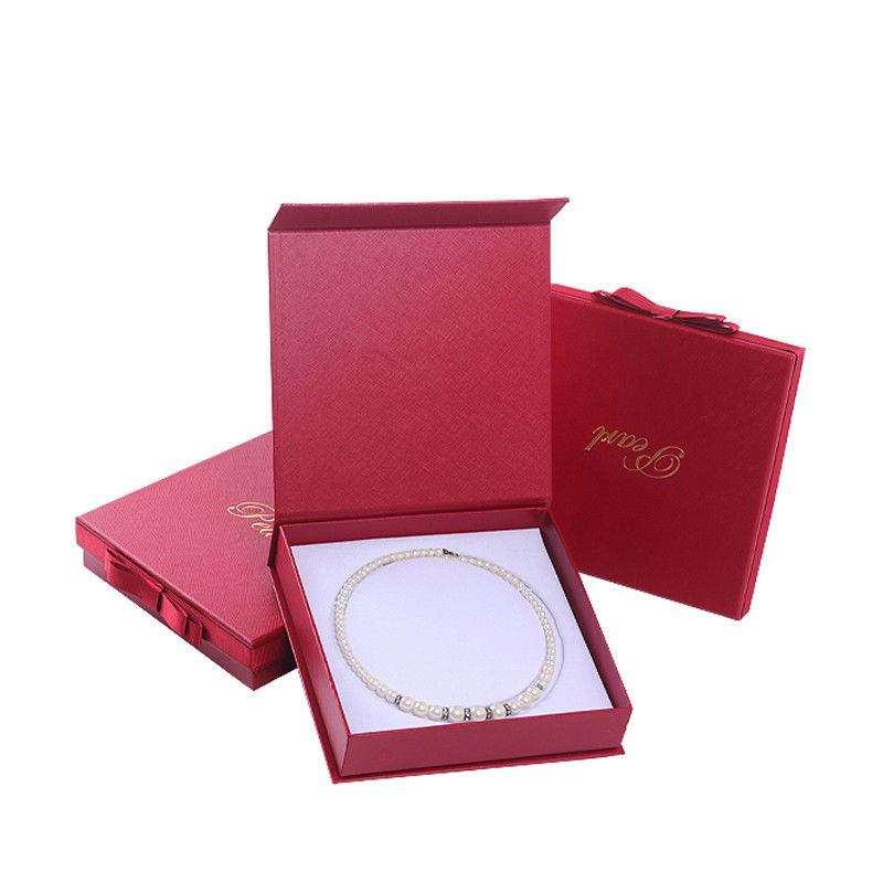 Hanhong εξατομικευμένο μέγεθος κόκκινο κοσμήματα χαρτόνι χαρτί μανίκι κουτί για βραχιόλι κολιέ