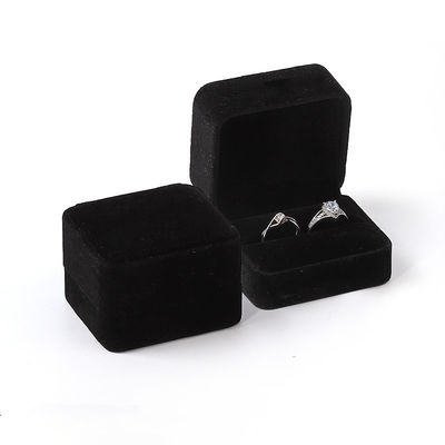 Προσαρμοσμένο Custom Black Velvet Wedding Ring Box Διπλό Περιβαλλοντικά φιλικό